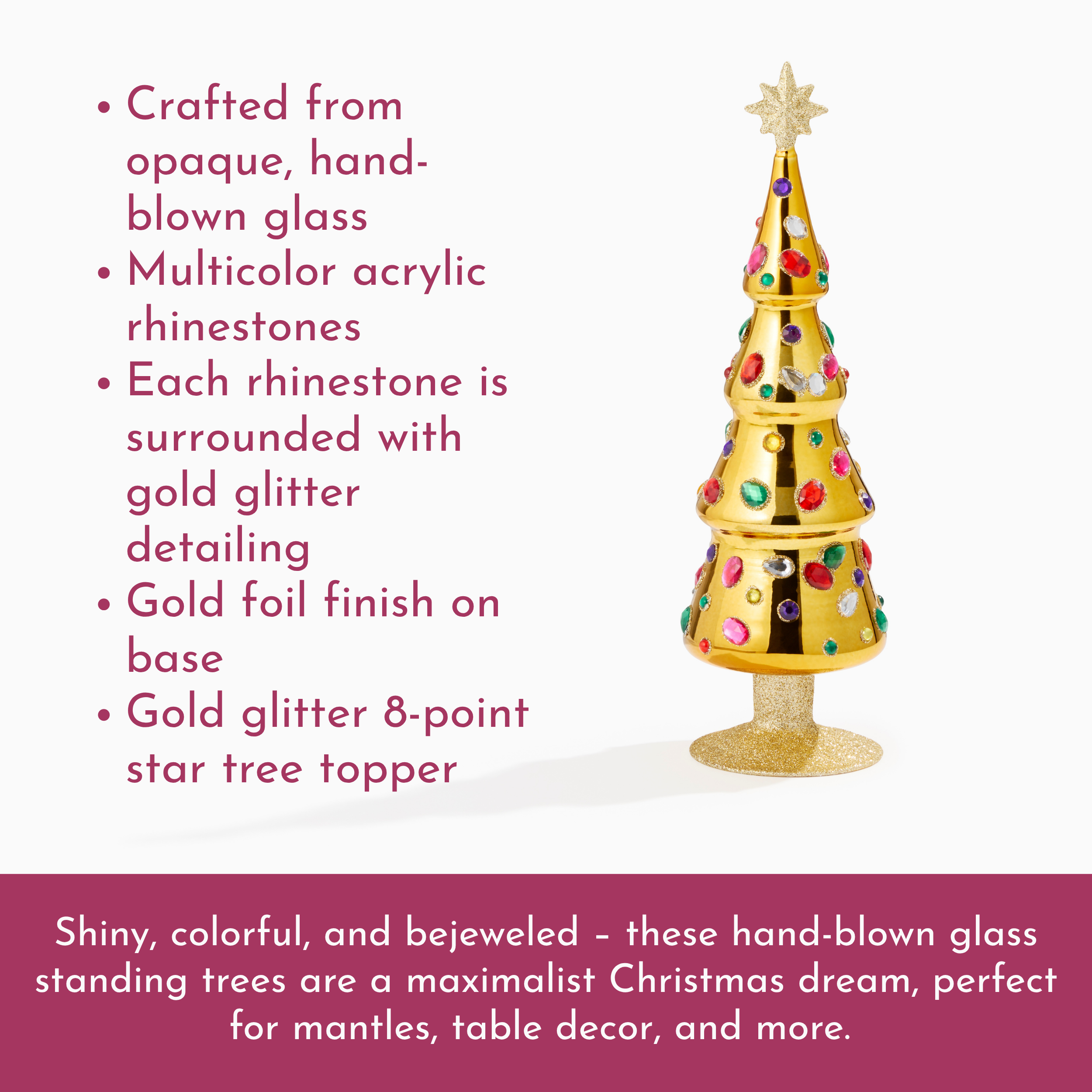 Gold Grand Jewel Glass Tree, Small - view 3