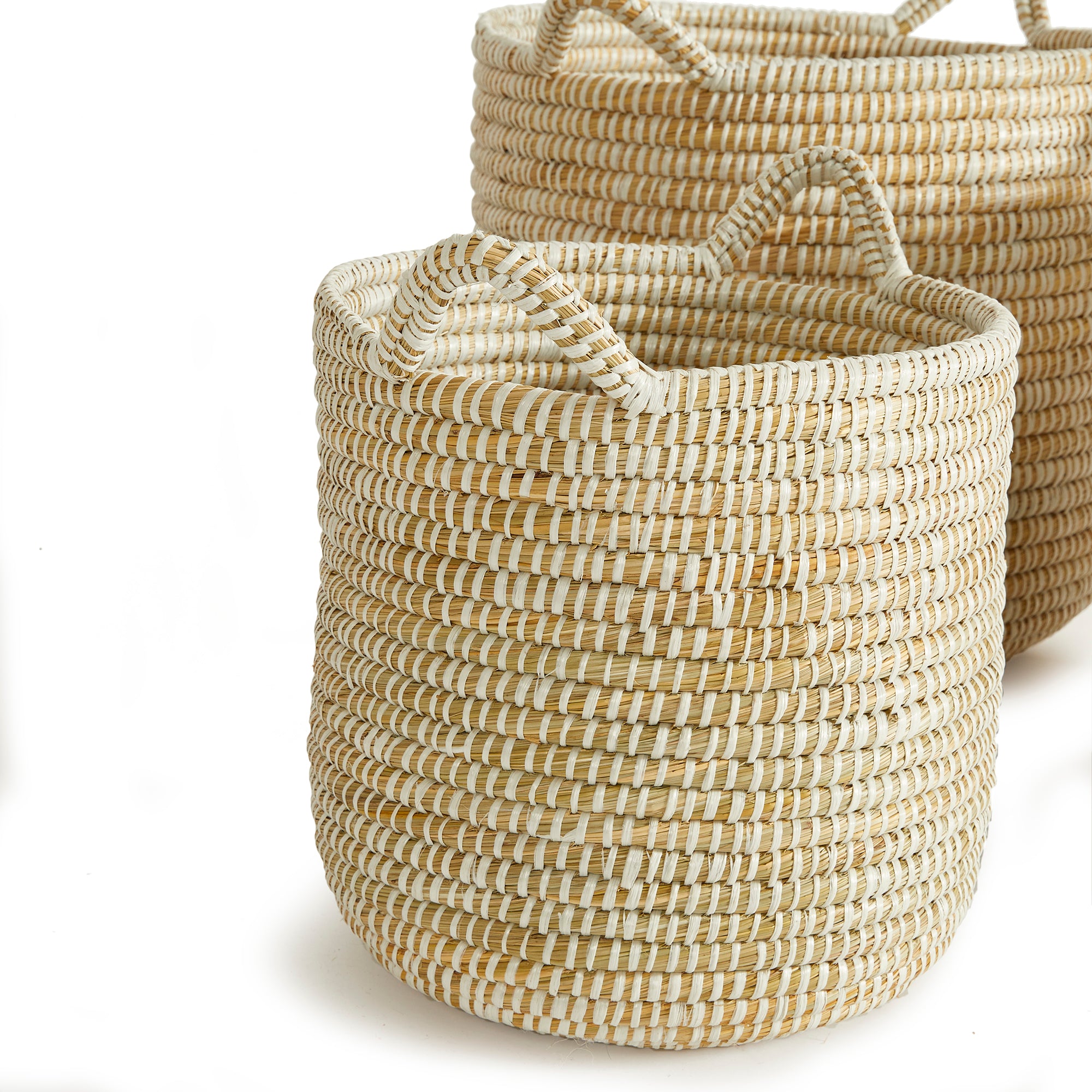 RIVERGRASS ROUND BASKETS WITH HANDLES, SET OF 3 - view 3
