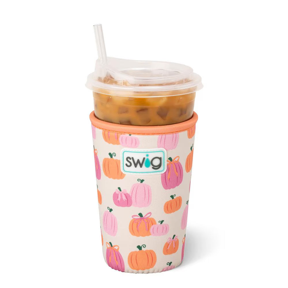 Swig Pumpkins and Bows Iced Cup Coolie (Medium)