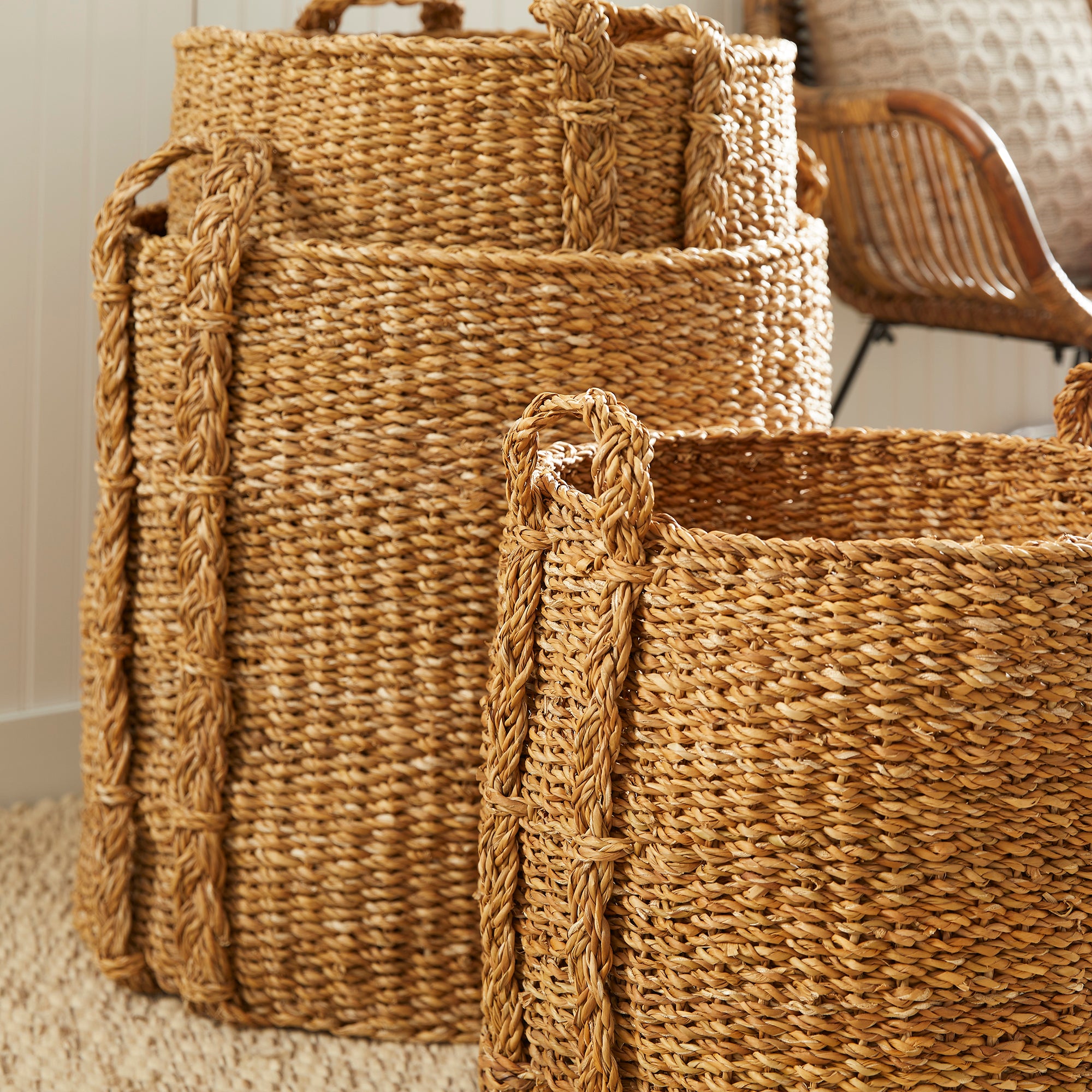 SEAGRASS ROUND BASKETS LARGE, SET OF 3 - view 4
