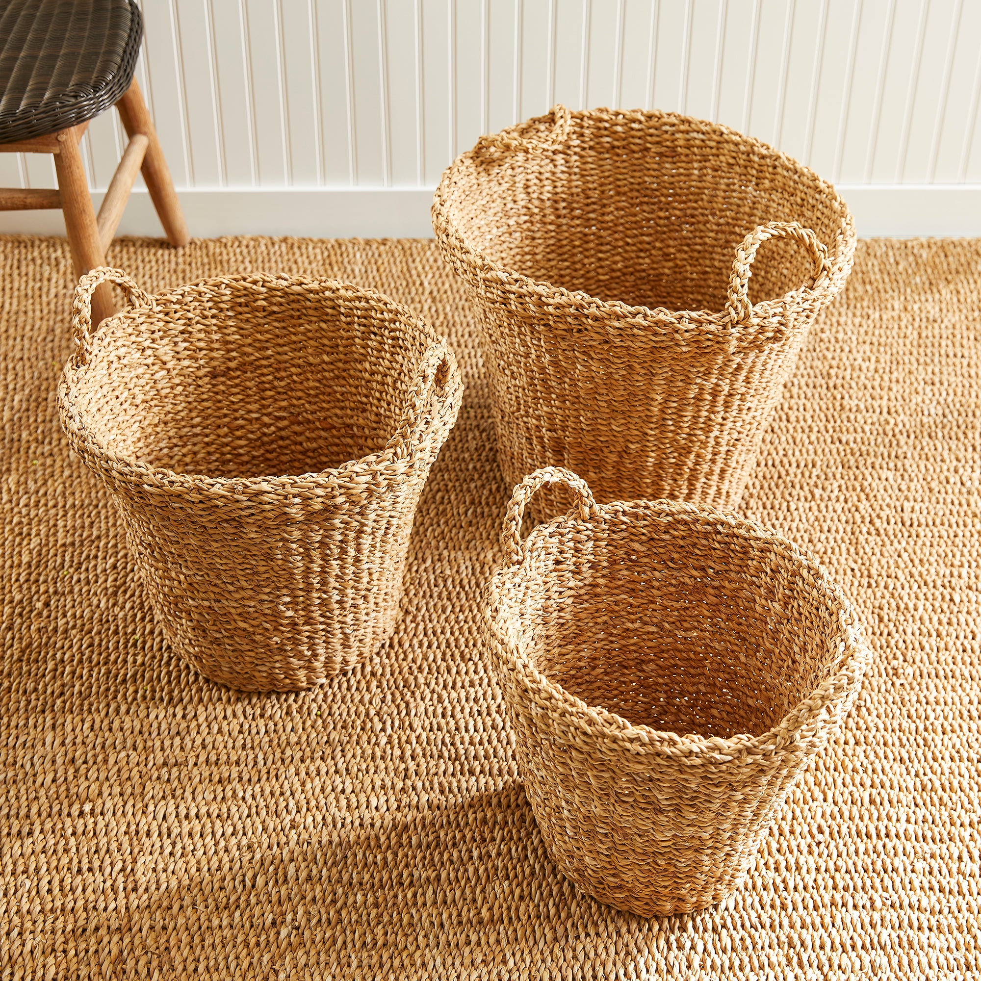 Seagrass Tapered Baskets With Handles, Set Of 3 - View 8