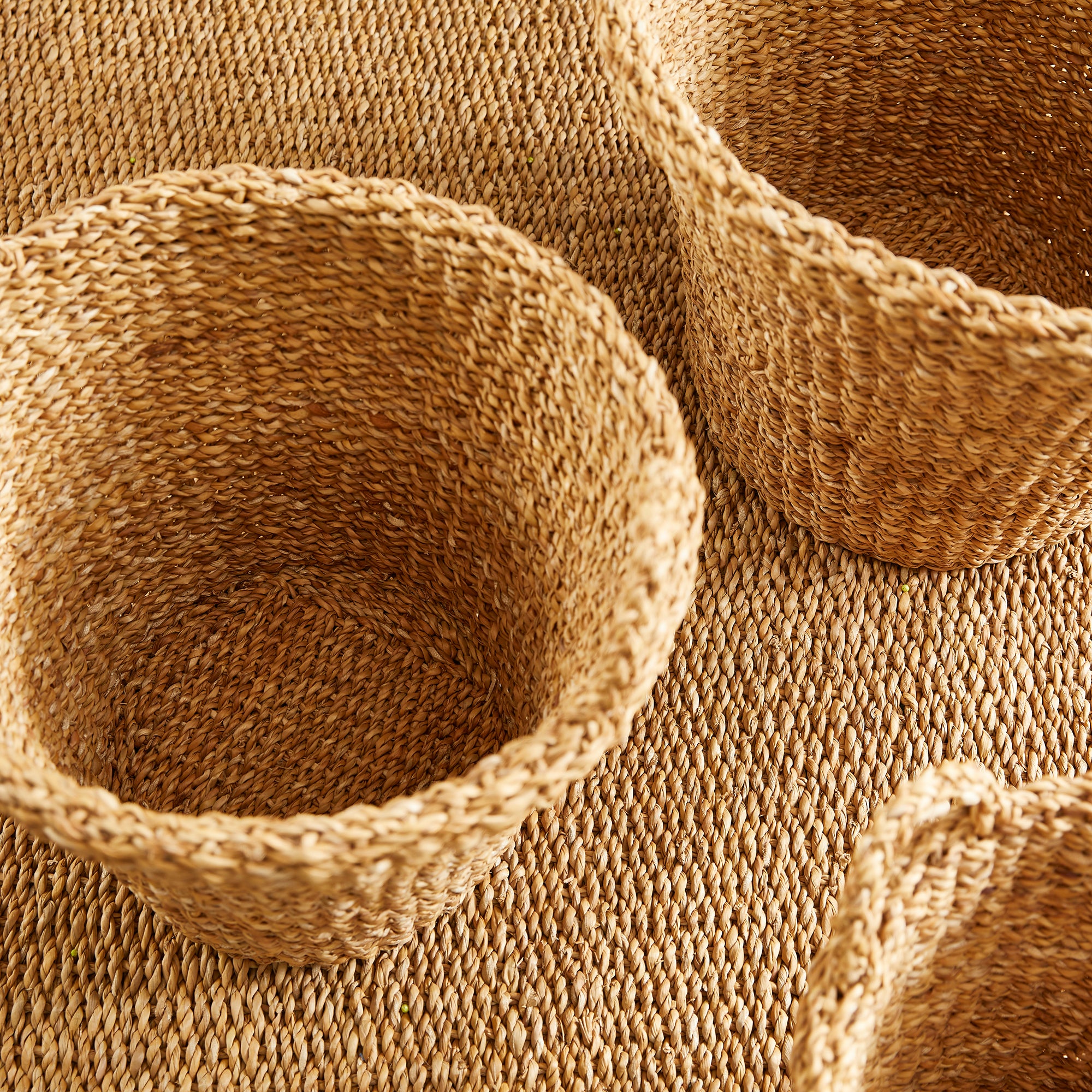 Seagrass Tapered Baskets With Handles, Set Of 3 - View 9