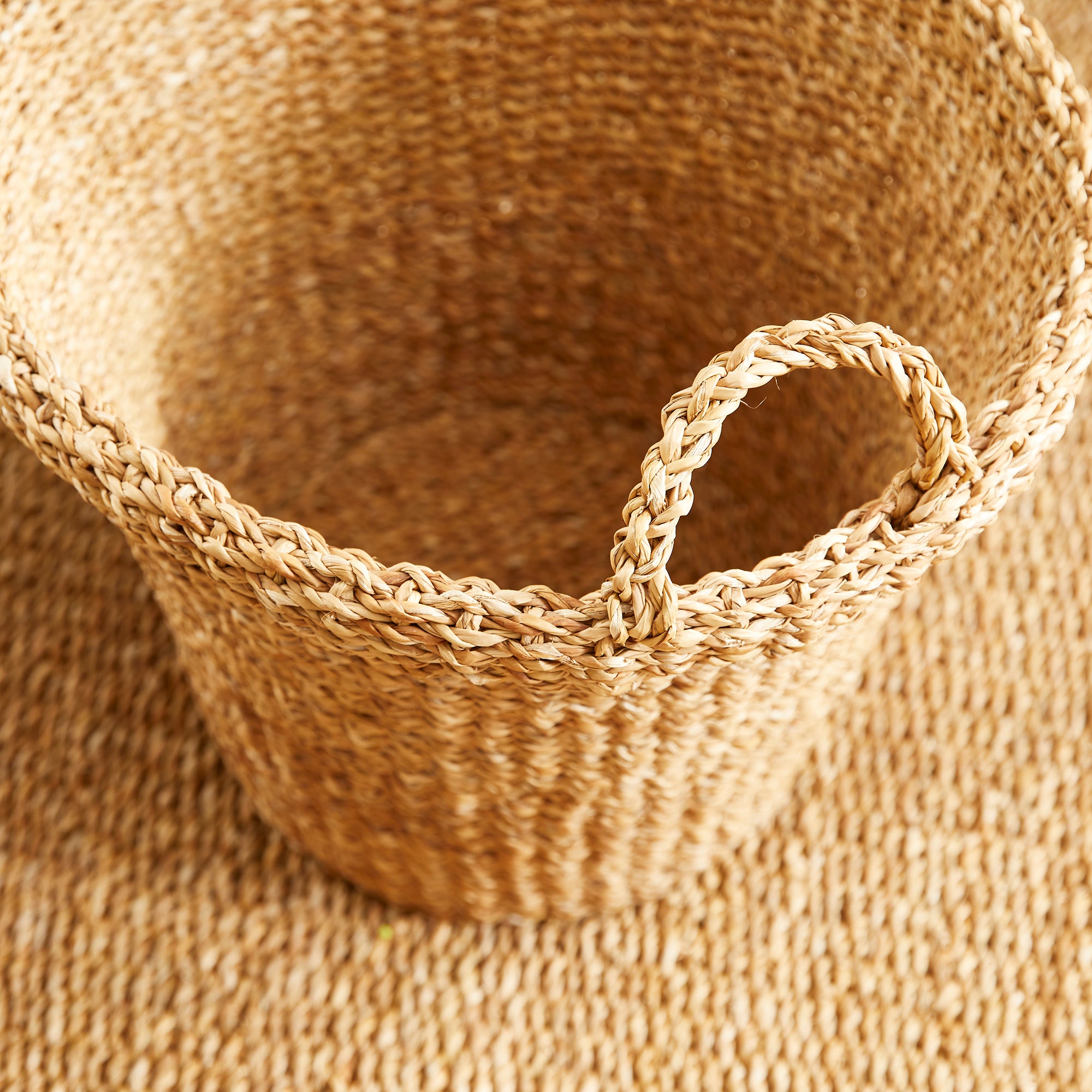 Seagrass Tapered Baskets With Handles, Set Of 3 - View 10