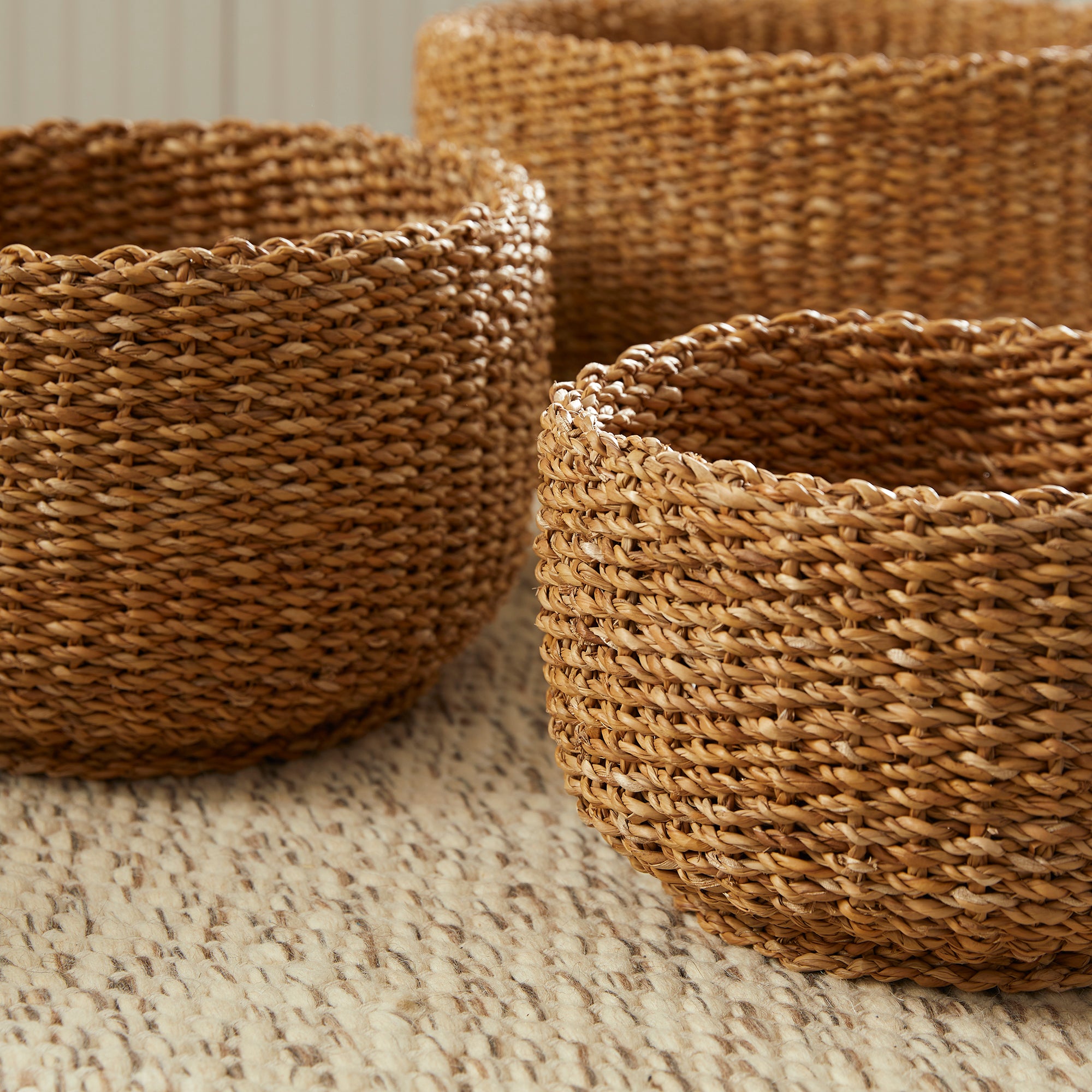 Seagrass Cylindrical Baskets, Set Of 3 - View 5
