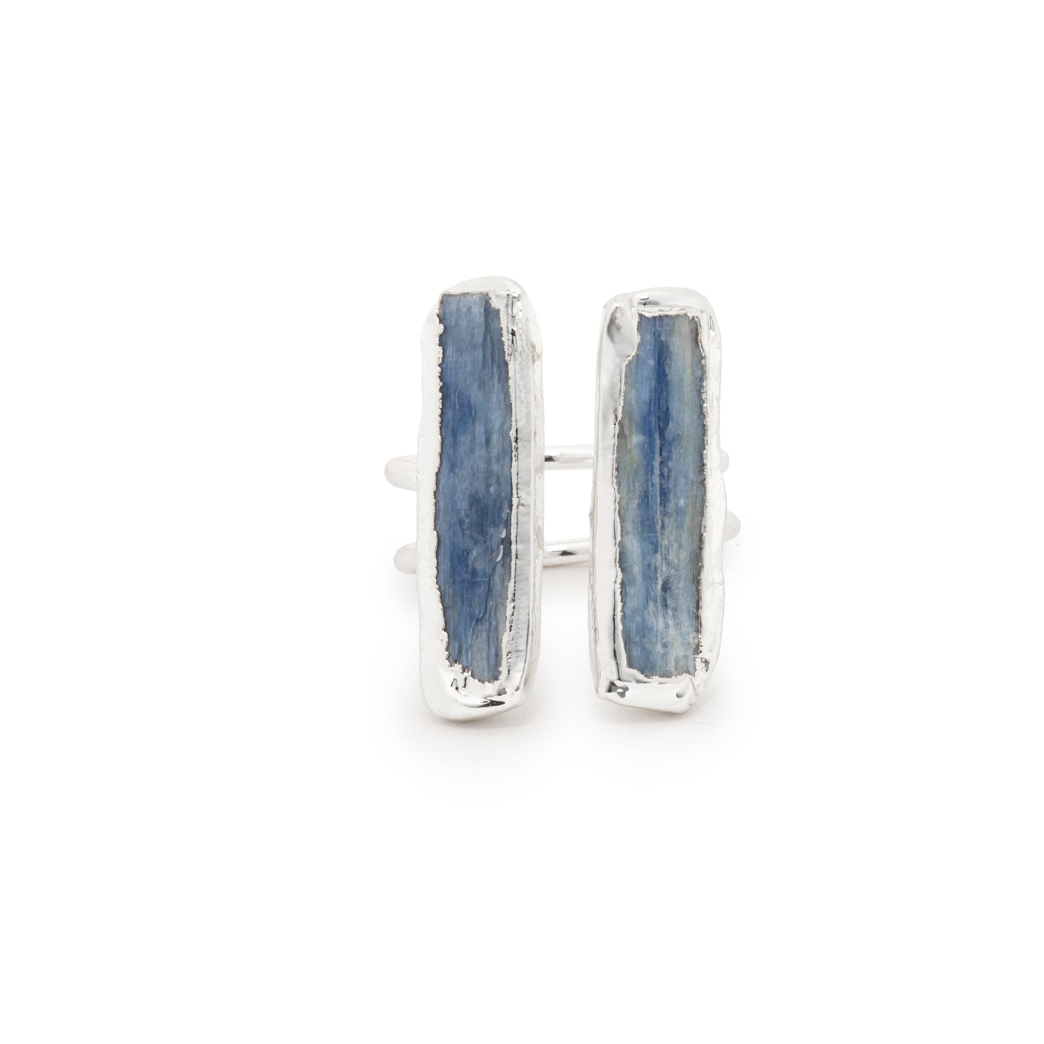 Skye - Silver Blue Stone Adjustable Ring by Leslie Curtis