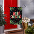 Colorful Floral Merry Christmas Suede Garden Flag