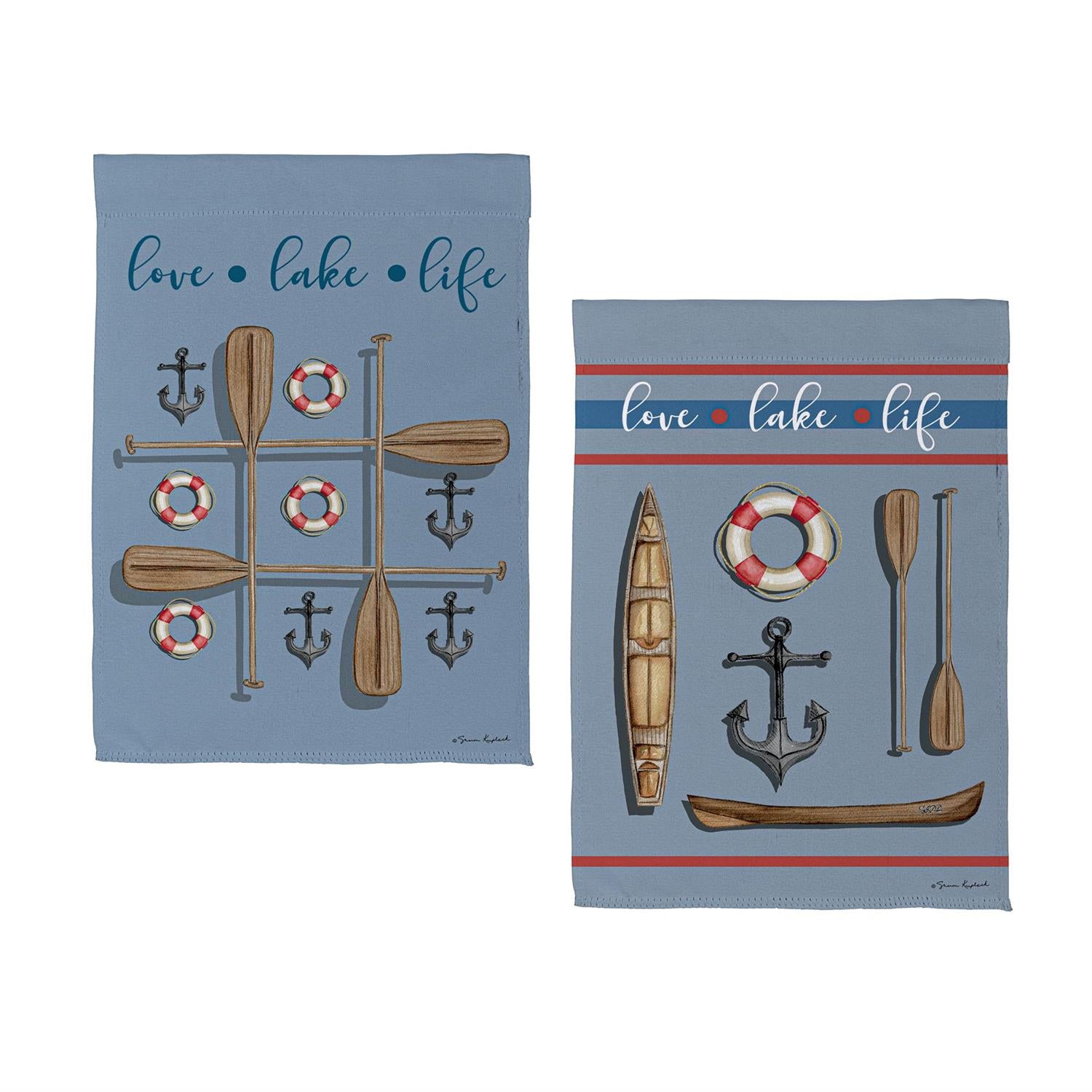 Lake Life Suede Garden Flag