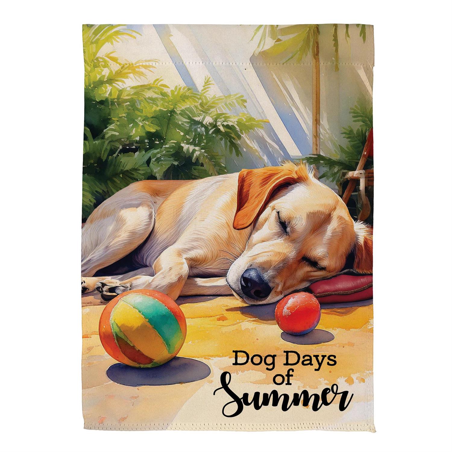 Dog Days Of Summer Suede Garden Flag by Evergreen