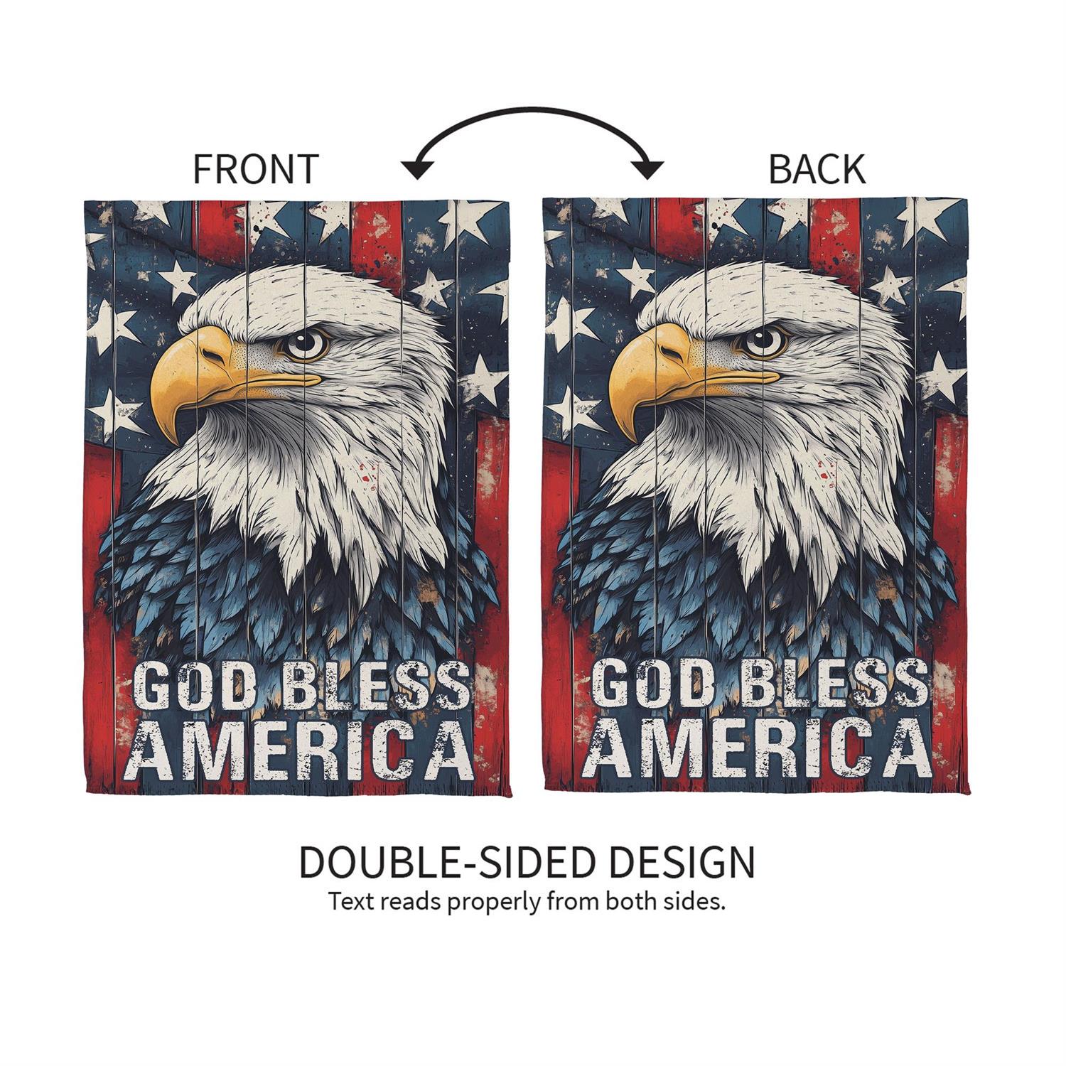 God Bless America Eagle Suede Garden Flag