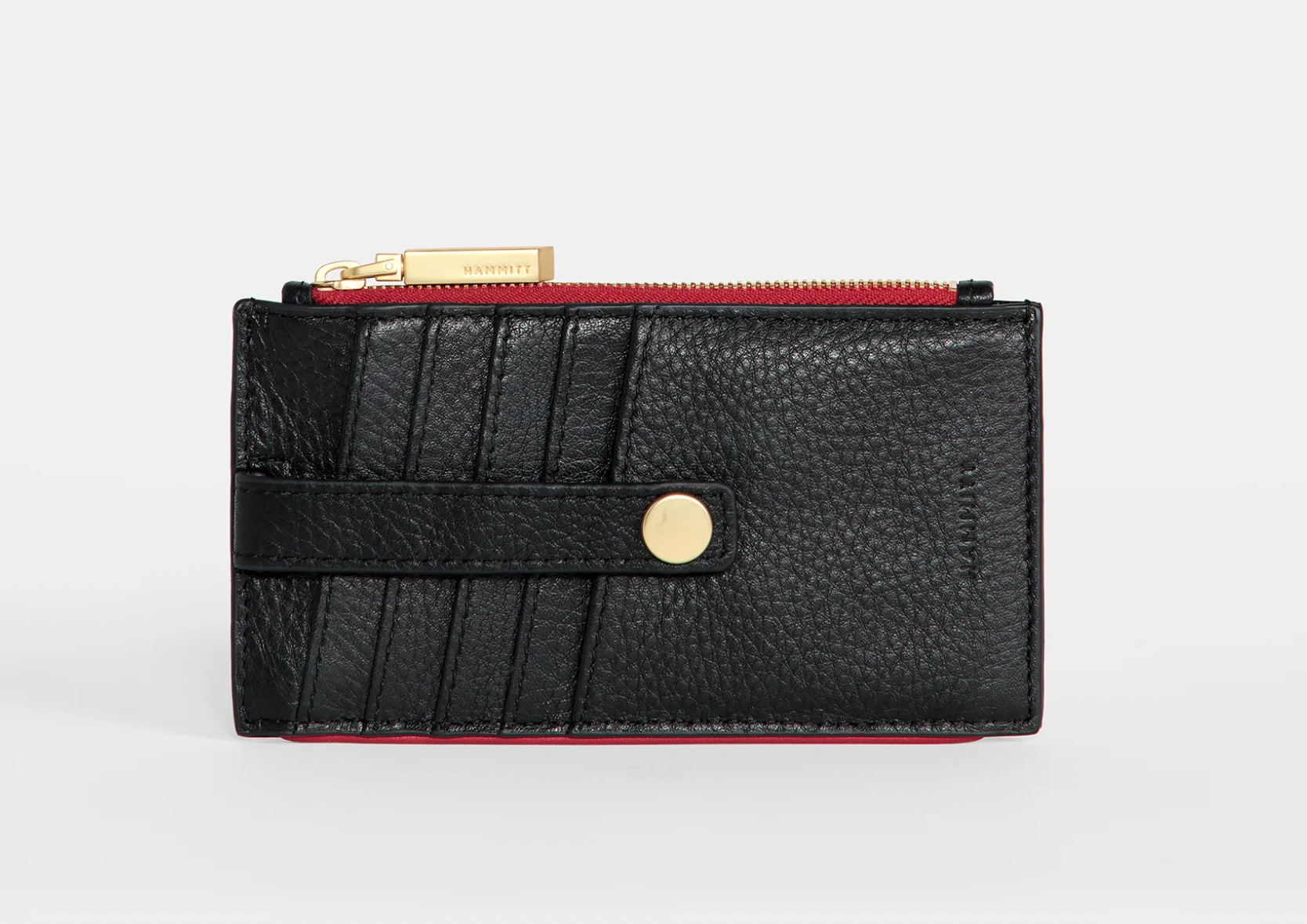 Hammitt 210 WEST Black/Brushed Gold Red Zip - A. Dodson's