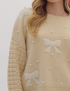 Taylor Sweater Featuring Pearls and Bow - A. Dodson's