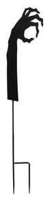 Approximately 38"H Metal Monster Hand Yard Stake, Black, 2 Styles