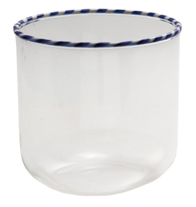 10 oz. Drinking Glass with Striped Rim, 4 Colors