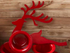 Red Snowflake or  Reindeer Taper Holder