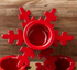 Red Snowflake or  Reindeer Taper Holder