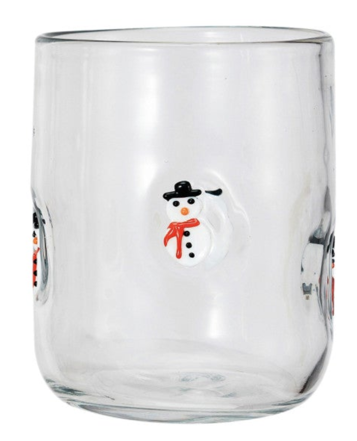 16 oz. Drinking Glass w/ Embedded Holiday Icon Pattern, 4 Styles