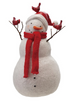 Resin Snowman with Birds, Multi Color, 2 Styles