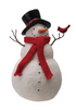 Resin Snowman with Birds, Multi Color, 2 Styles