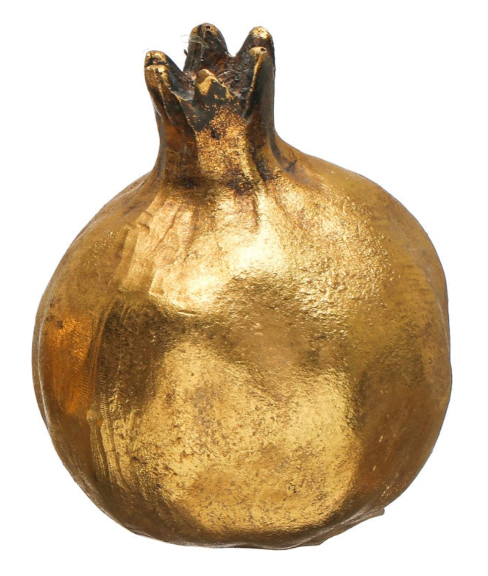 Resin Pomegranate, Antique Gold Finish, 2 Styles