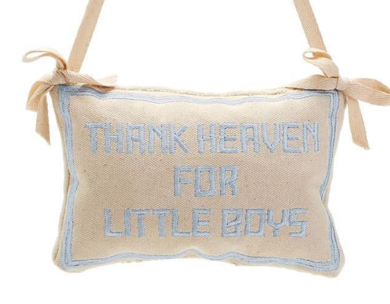 Thank Heaven Embroidered Pillow Door Hanger