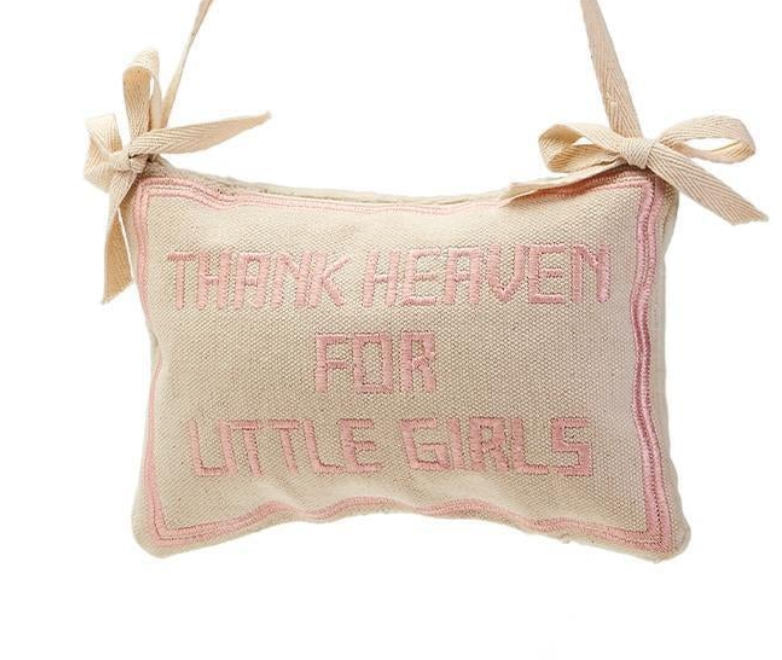 Thank Heaven Embroidered Pillow Door Hanger
