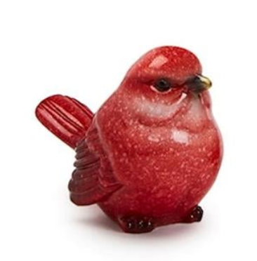 Red Cardinal Hand-Painted Birds Resin