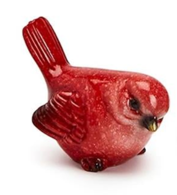 Red Cardinal Hand-Painted Birds Resin