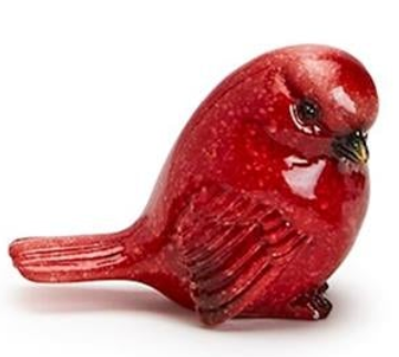 Red Cardinal Hand-Painted Birds Resin