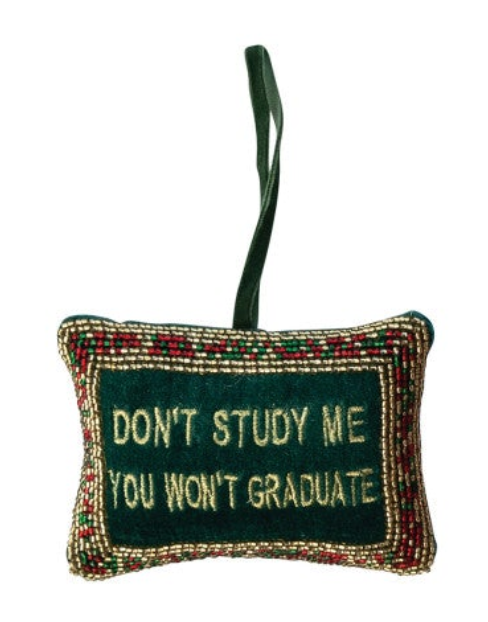 Handmade Beaded Velvet Pillow Ornament with Embroidery, 4 Styles