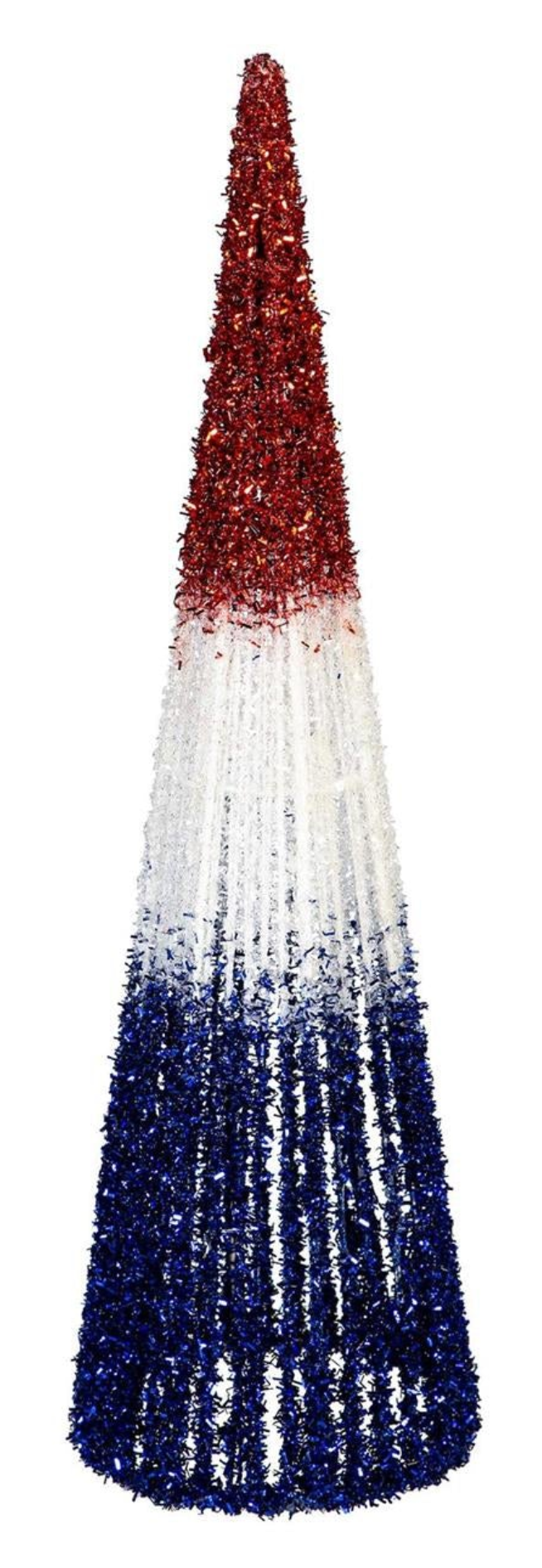 Patriotic Glitter Conical Shaped Metal Table Décor, Asst, 19"H