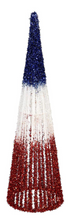 Patriotic Glitter Conical Shaped Metal Table Décor, Asst, 19"H