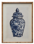 Wood Framed Glass Wall Décor w/ Cachepot, Blue & White, 2 Styles