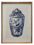 Wood Framed Glass Wall Décor w/ Cachepot, Blue & White, 2 Styles