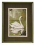 Wood Framed Glass Wall Decor with Swan & Mat, 2 Styles