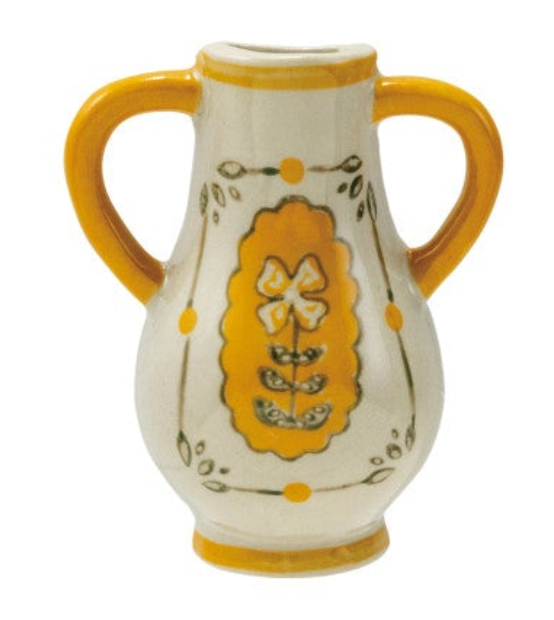 Hand-Painted Stoneware Mini Vase Magnet w/ Design, 6 Styles
