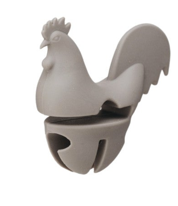 Silicone Rooster Shaped Lid/Spoon Holder, 4 Colors