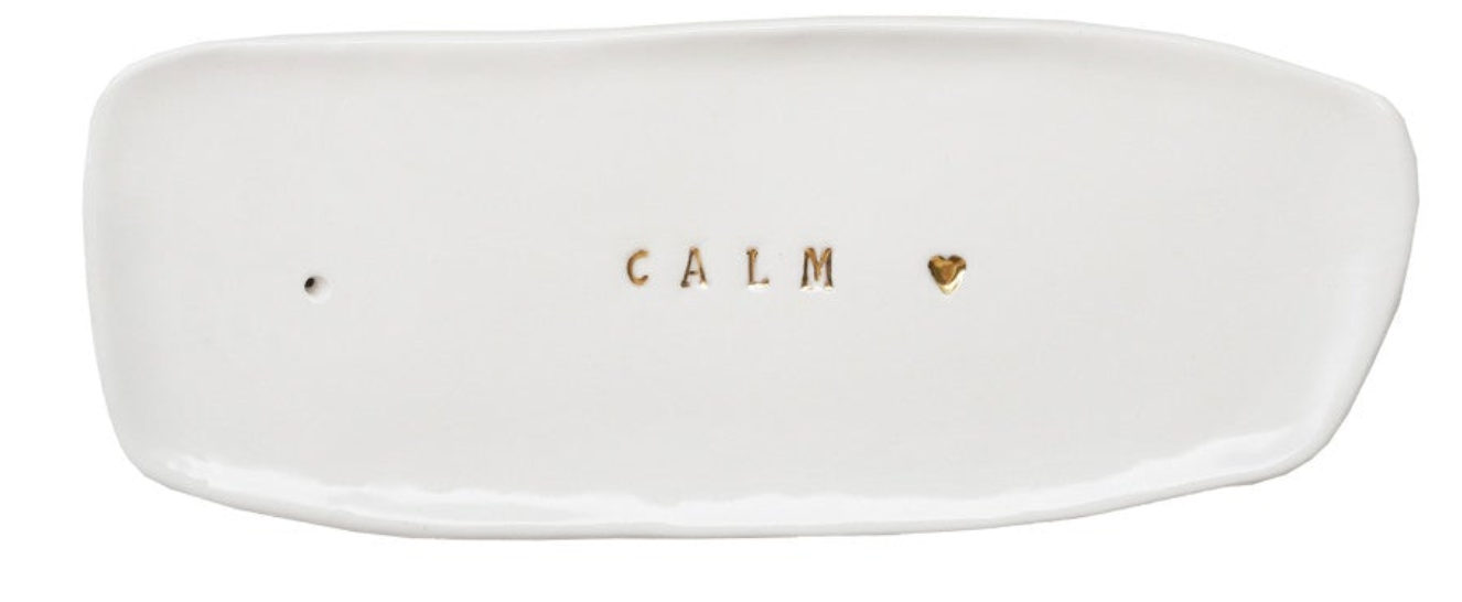 Stoneware Incense Holder with Gold Electroplating, 2 Styles