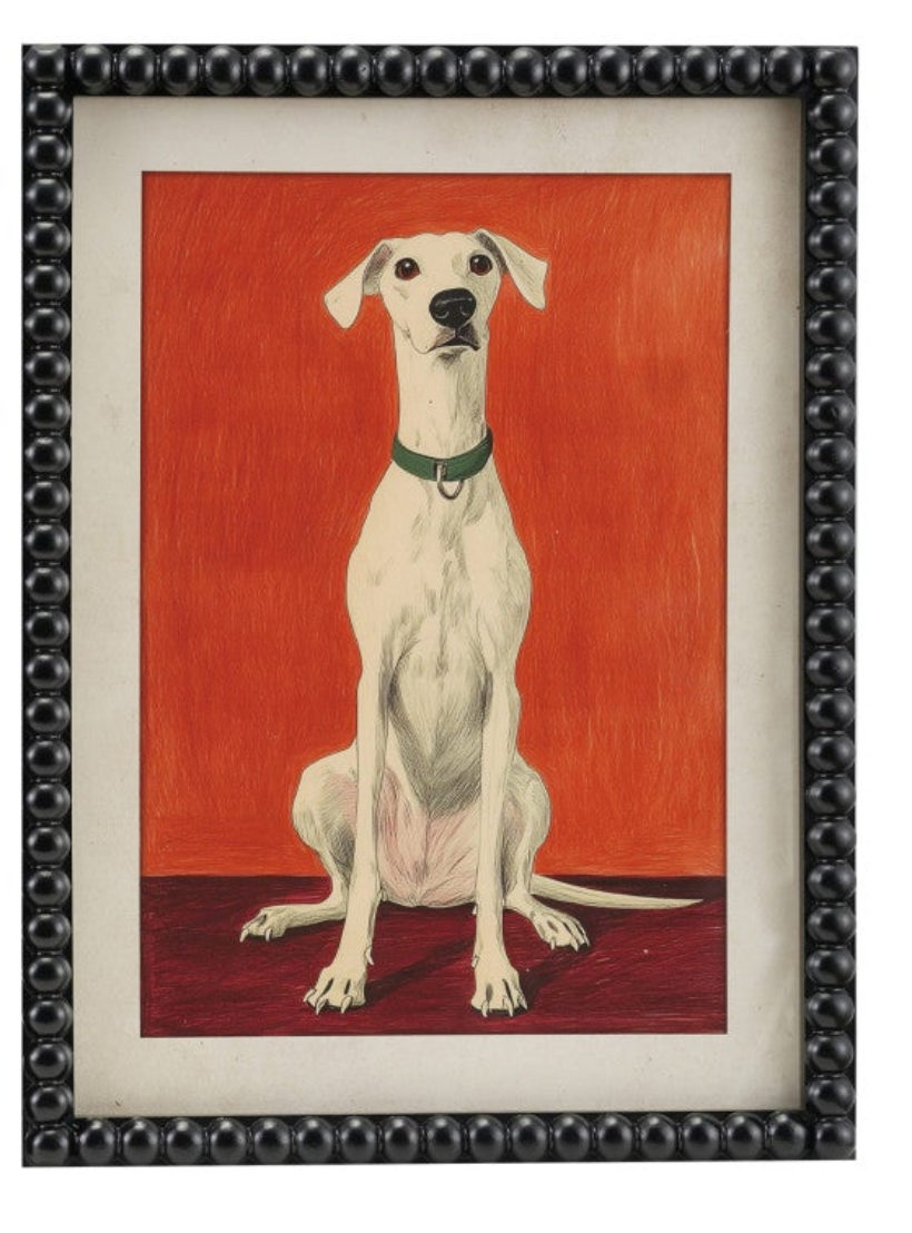 Wood Framed Glass Wall Decor with Dog & Bobbin Frame, 2 Styles