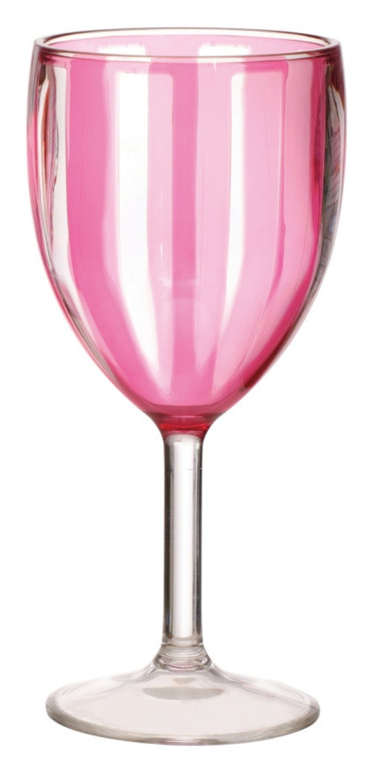12 oz. Acrylic Stemmed Wine Glass with Stripes, 3 Colors