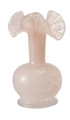 Art Glass Vase w/ Ruffle, 3 Colors (Each One Will Vary)