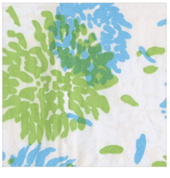 CHRYSANTHEMUM TURQUOISE/LIME - GUEST TOWEL