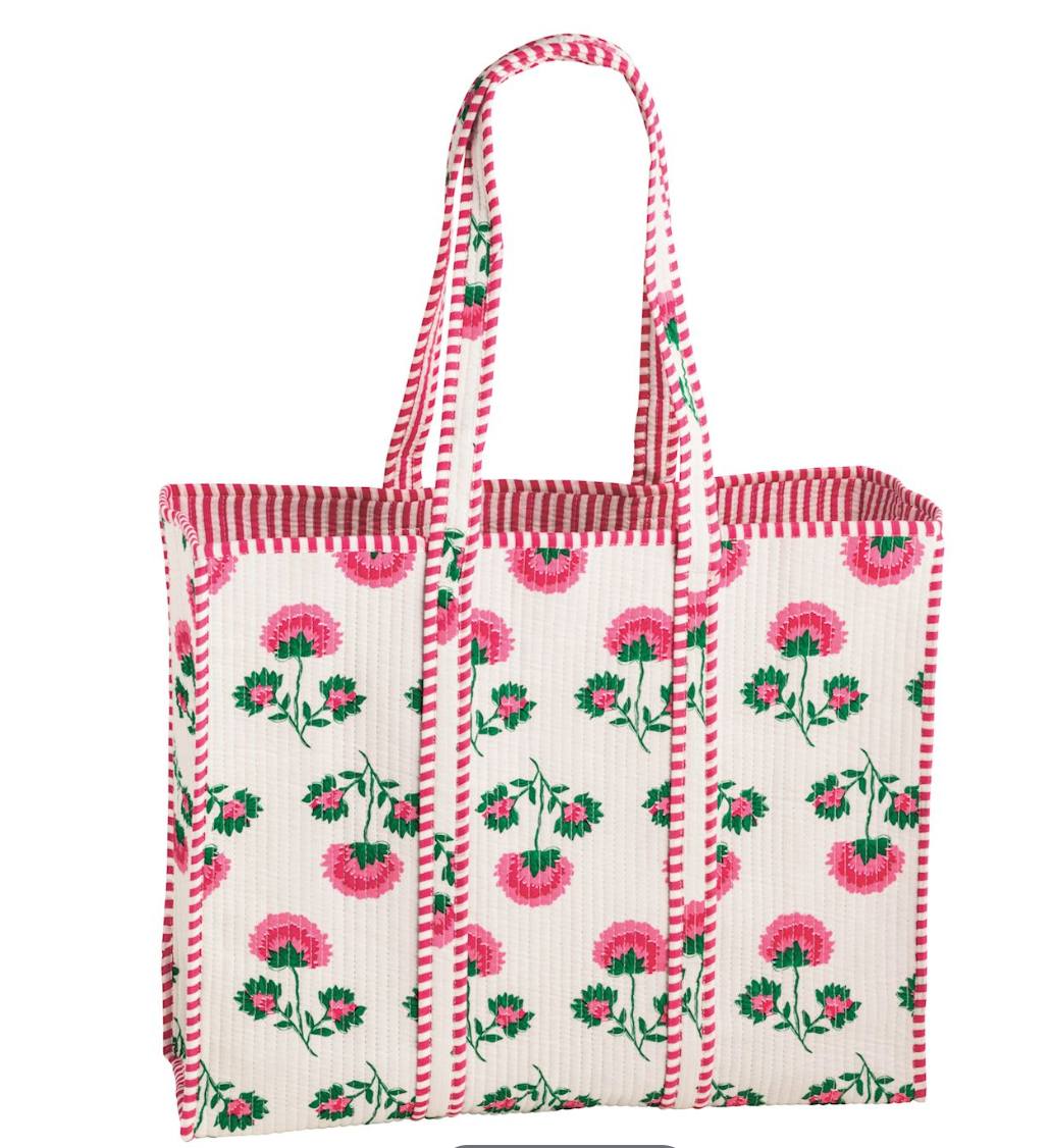 Peony Block Print Tote