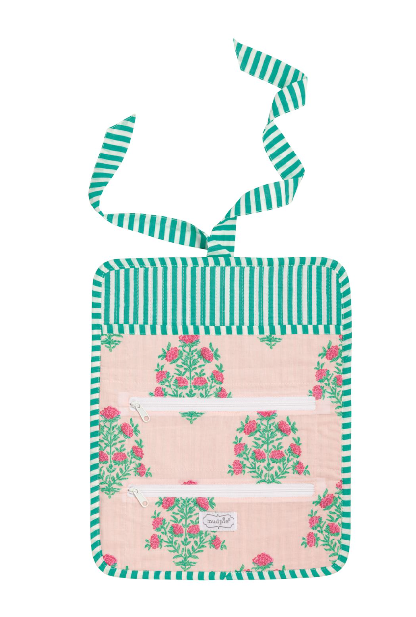 Block Print Jewelry Roll