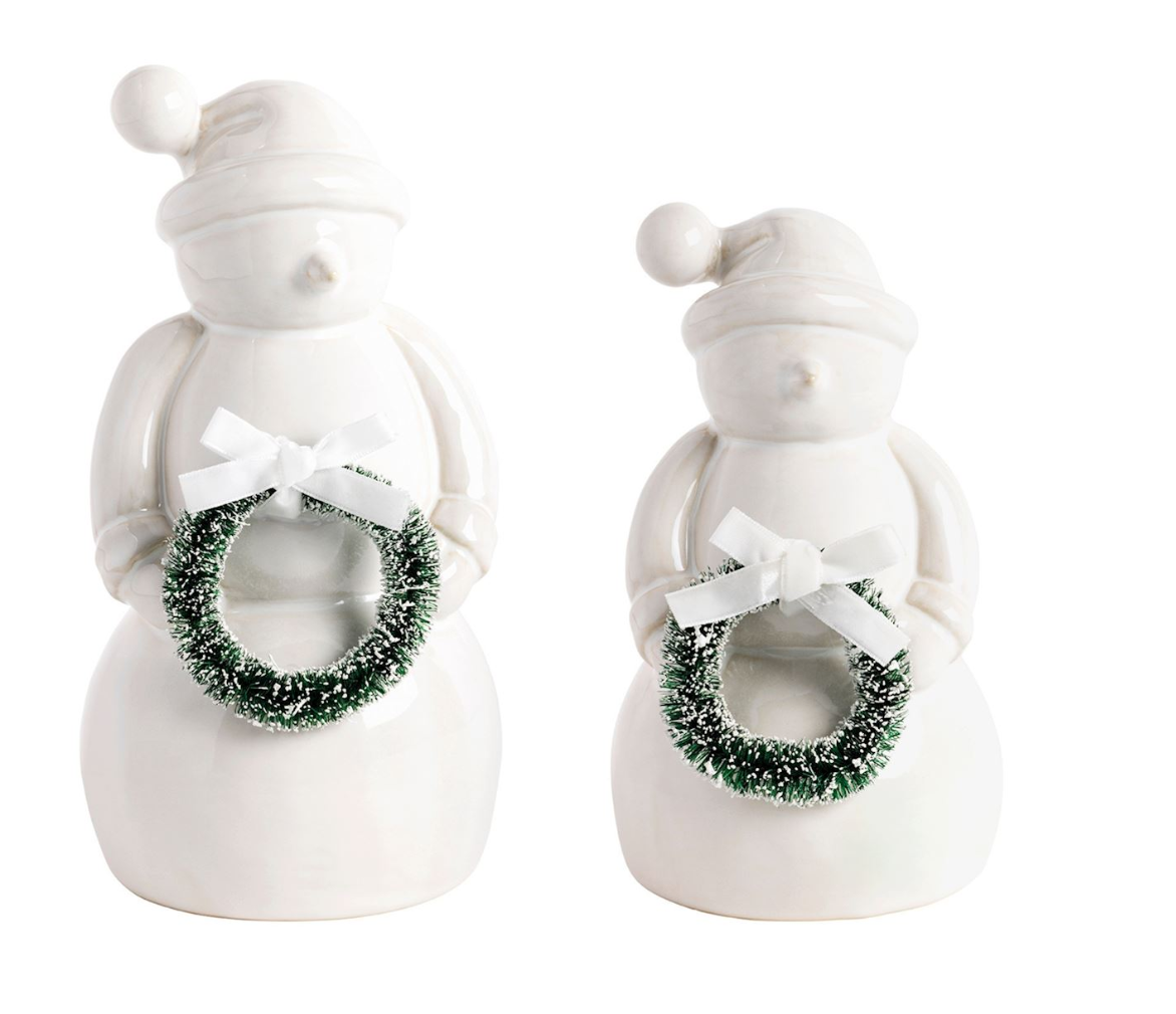 White Ceramic Snowman by Mud Pie