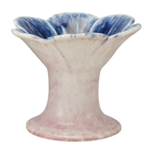 Stoneware Flower Shaped Footed Tealight Holder, 3 Styles (Each One Will Vary)