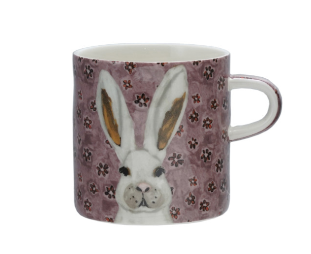 16 oz. Stoneware Mug with Pattern & Animal Image, 4 Styles ©