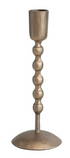 Hand-Forged Iron Taper Holders, Antique Brass Finish