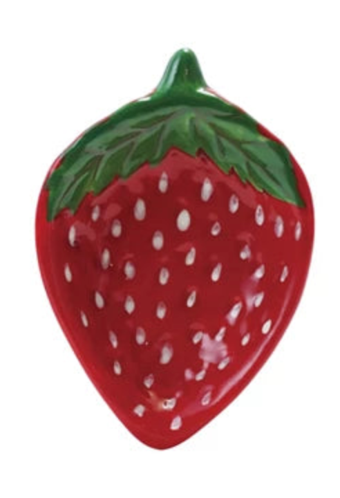 Hand-Painted Ceramic Strawberry Shaped Dish, 2 Styles