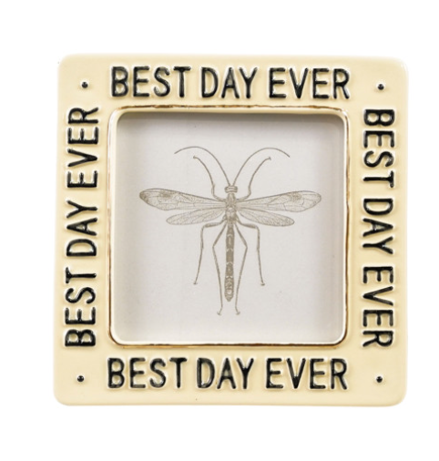 Hand-Painted Photo Frame with Saying, 4 Styles (Holds 3"x3" Photo)