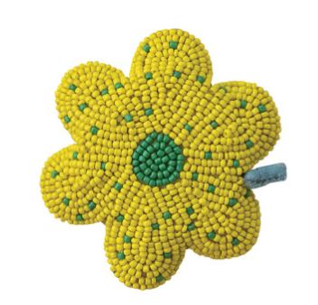 Handmade Glass Beaded Fabric Flower Shaped Tape Measure, 6 Colors (Each Measures 5 Feet)